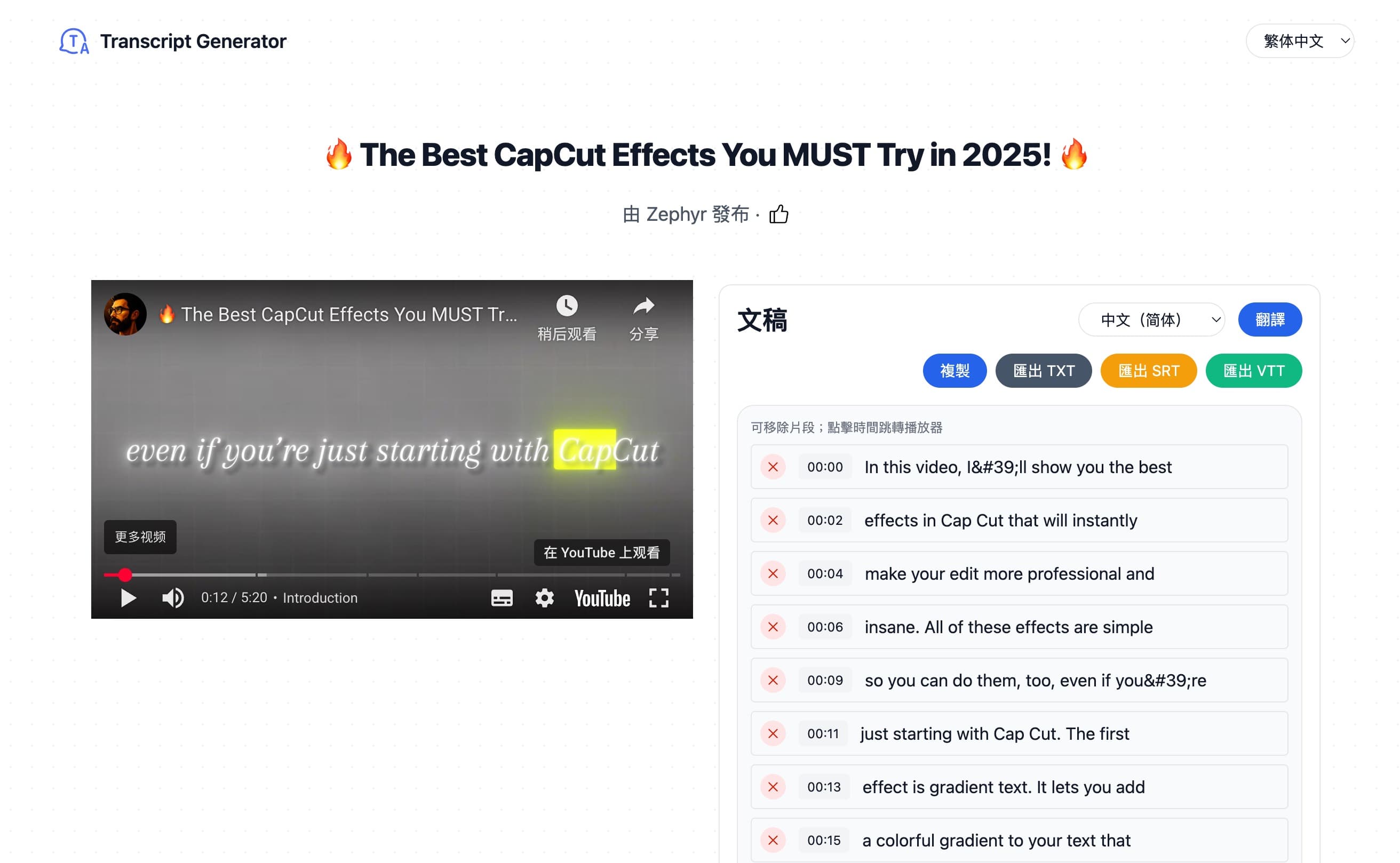 Translate subtitles (optional)